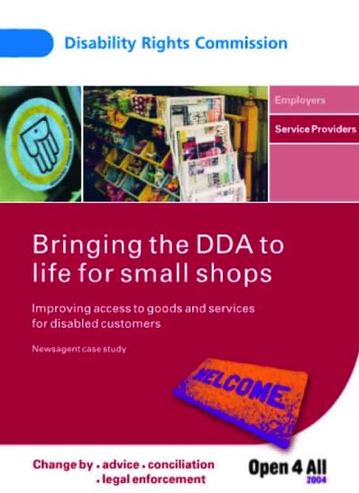 Disabled access - disability discrimination act for smaller shops
